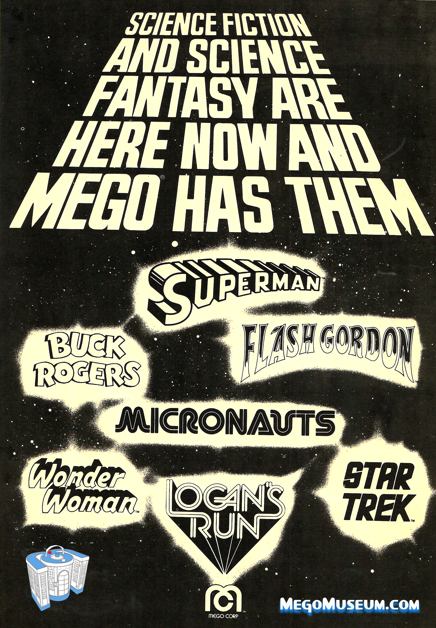 Mego advertisement for Micronauts, Logans run and Star Trek
